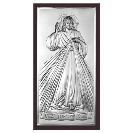 Obrazek srebrny Jezus Miłosierny – Jezu Ufam Tobie 6443WM