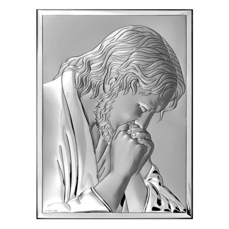 Obrazek srebrny Jezus modlący się 6522