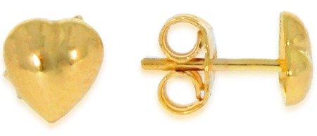Złote kolczyki pr. 585 Serduszko gładkie sztyft ZA009