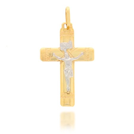 Złoty krzyżyk pr. 585 Krzyż z wizerunkiem Jezusa ZK027